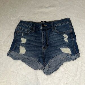 Hollister Blue Distressed Jean Shorts